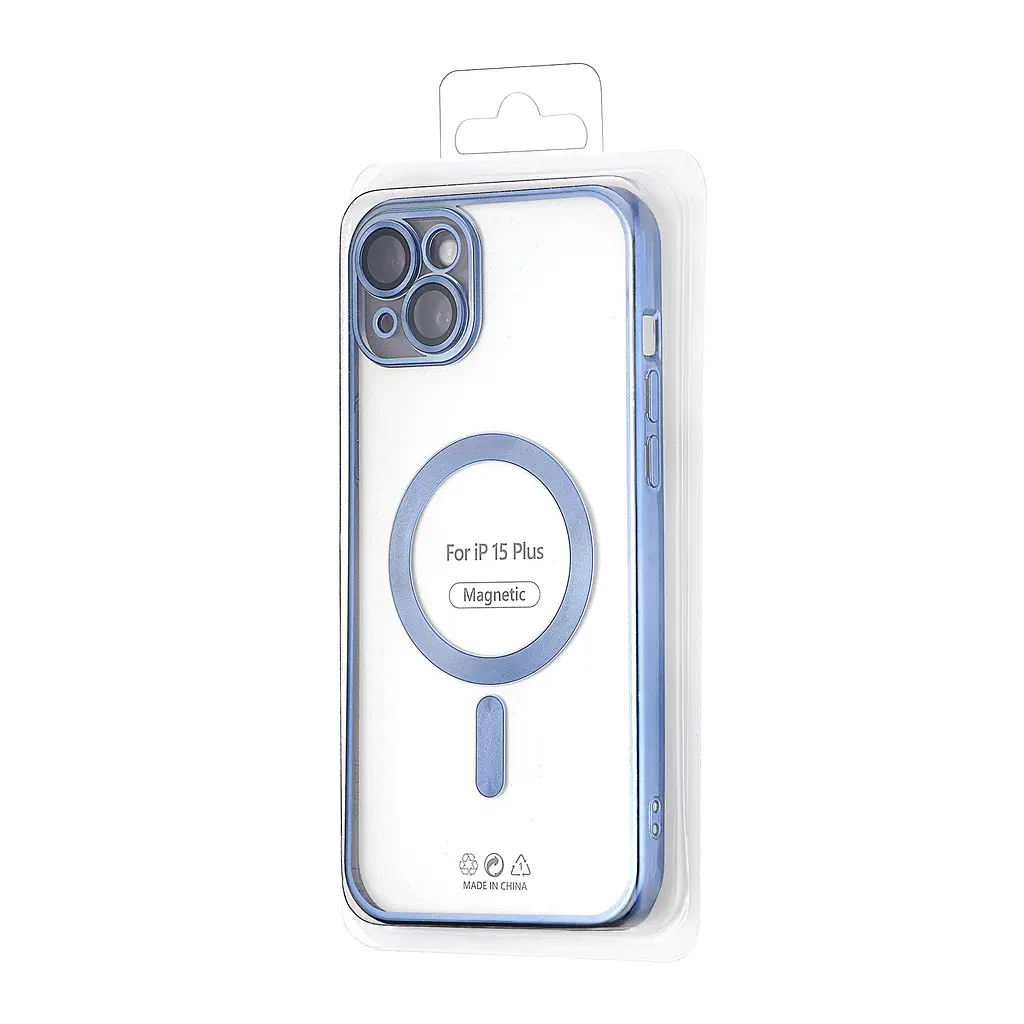 Чохол Ductil Metallic Edge with MagSafe (Protected Camera & Lens) iPhone 15 Plus Light Blue - фото 2