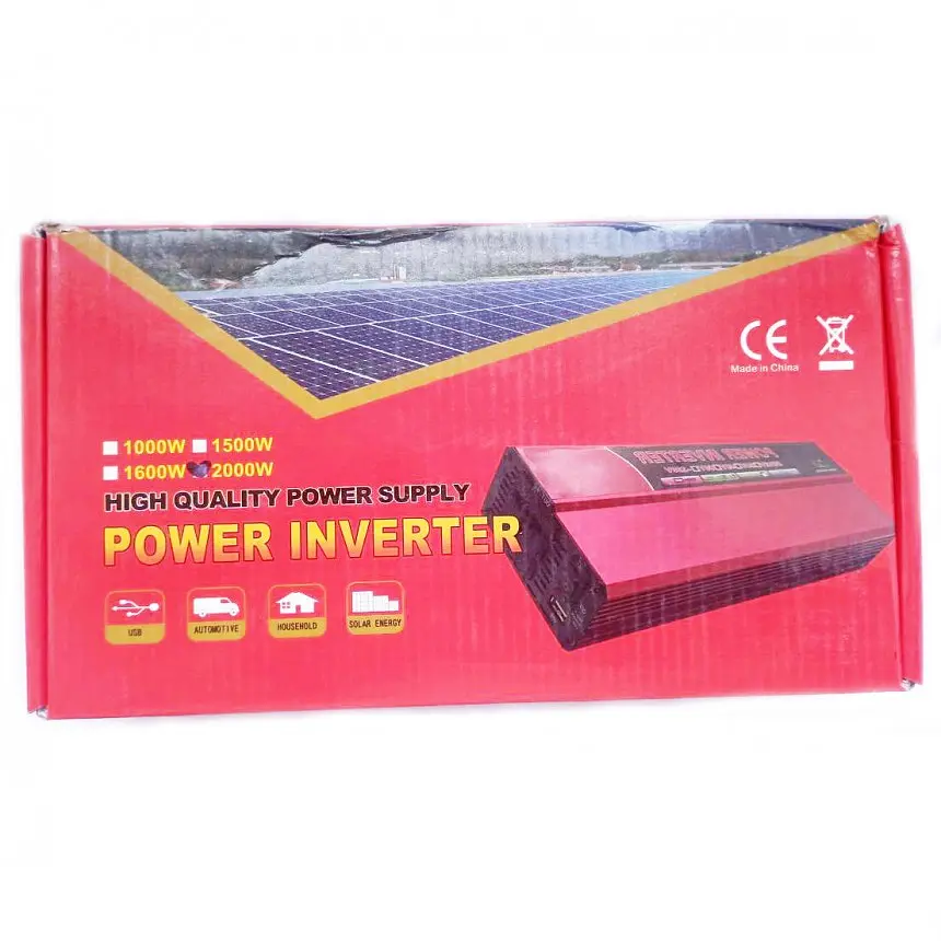 Автомобильный инвертор Solar Aton Power Inverter 023 модифицированная синусоида Red 1 розетка 1 USB с 12V на 220V 2000W (11057) - фото 5