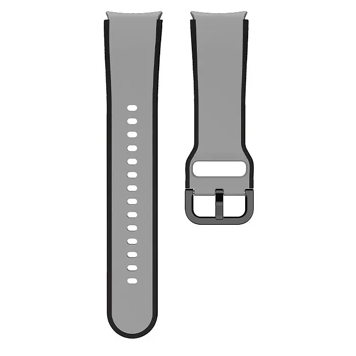 Ремінець для Samsung Galaxy Watch 4 Classic 42mm - сіро-чорний ширина кріплення 20мм силікон розмір L Watchbands Double Line (W12-3WB17999971) - фото 4