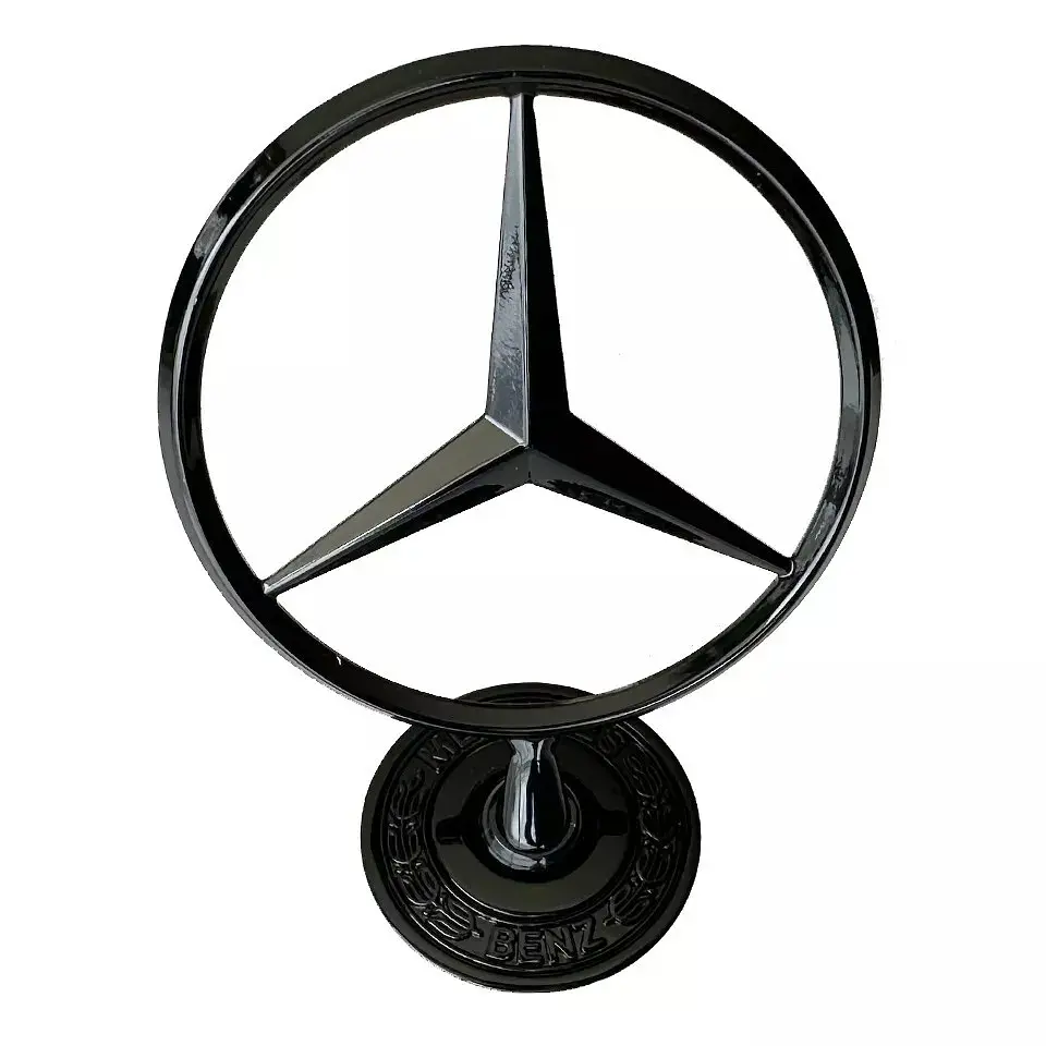 Емблема приціл на капот Mercedes-Benz-Benz Чорний матовий+напис W124 (РЕСТАЙЛ) W210 W202 W203 W204 W221 W211 W212 W222 метал (Завод) OEM a2108800186 - фото 2