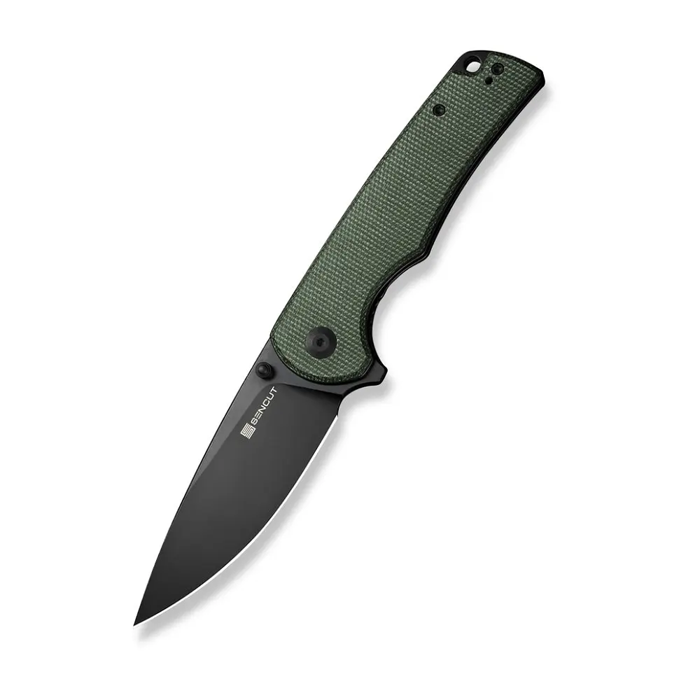 Ніж складаний Sencut Praktisk S24019-3 зелений Micarta, чорне лезо - фото 2