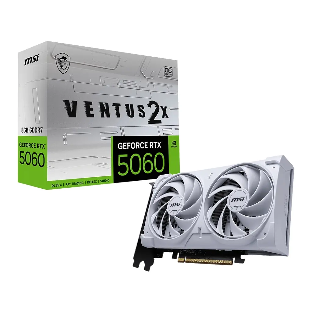Видеокарта MSI GeForce RTX5060 8Gb VENTUS 2X OC WHITE (RTX 5060 8G VENTUS 2X OC WHITE) - фото 5