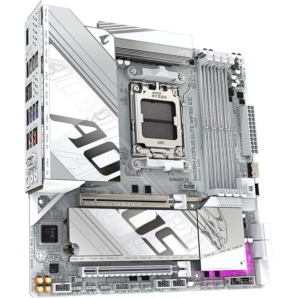 Материнська плата AORUS B850M Elite WIFI 6E Ice [139975] - фото 3