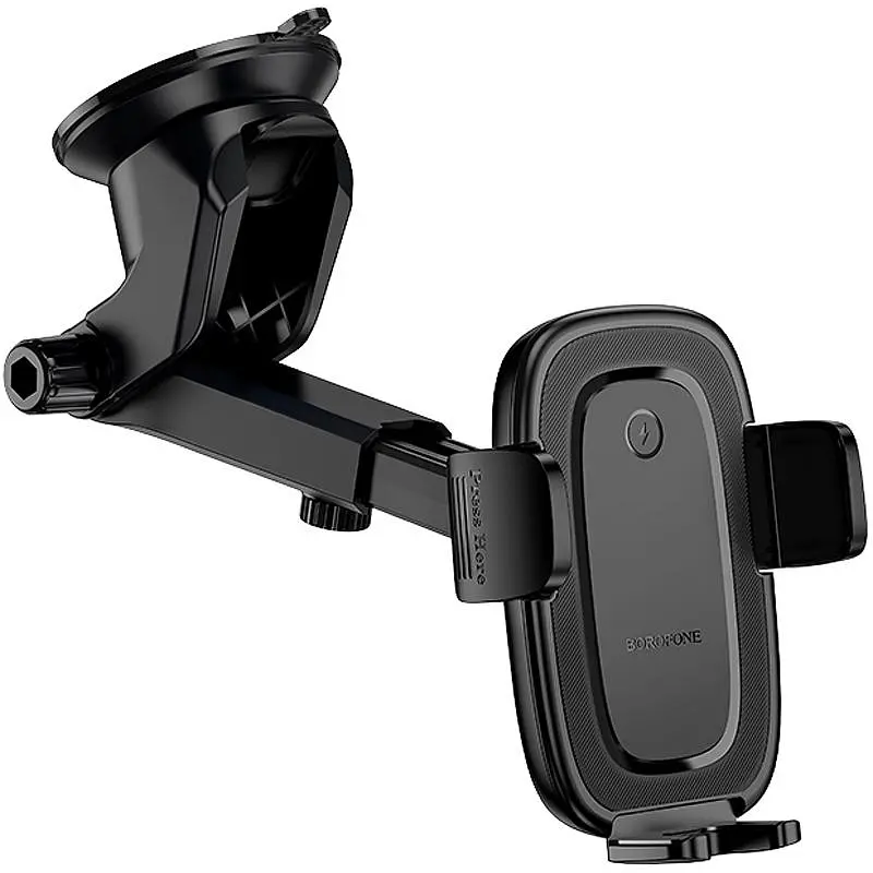 Автодержатель с БЗУ Borofone BH223 Follower 15W (center console) Black - фото 5