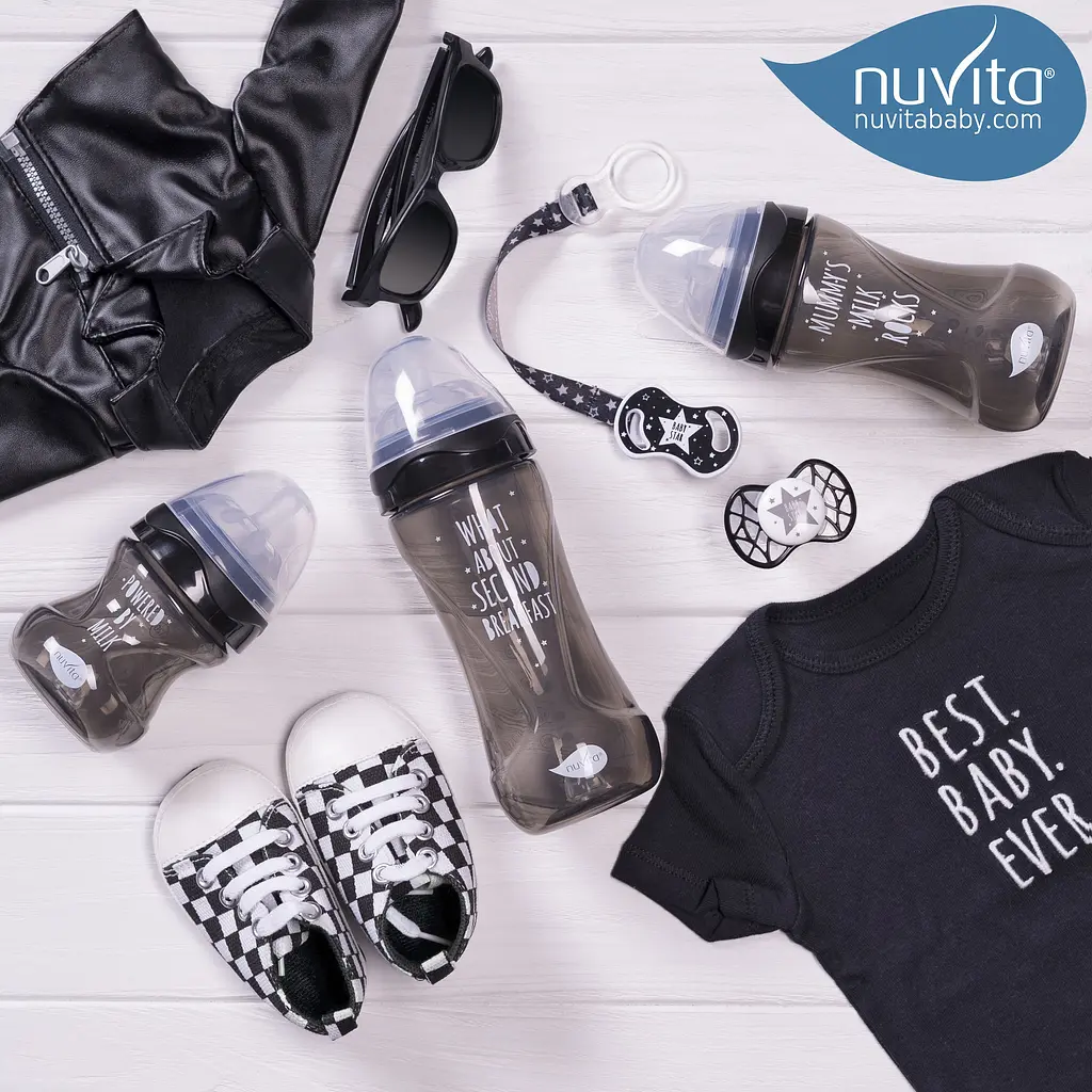 Пляшечка для годування Nuvita Mimic Cool, антиколікова, 330 мл, чорний (NV6052BLACK) - фото 15