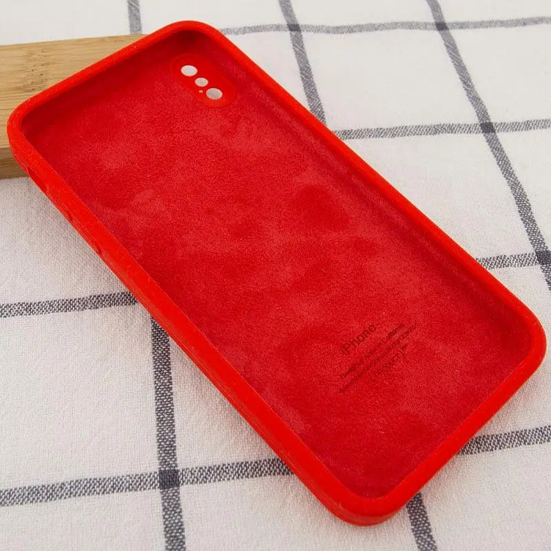 Чохол Silk Square Full Camera Protective (AA) NO LOGO для Apple iPhone X / XS (5.8") Червоний / Red - фото 3