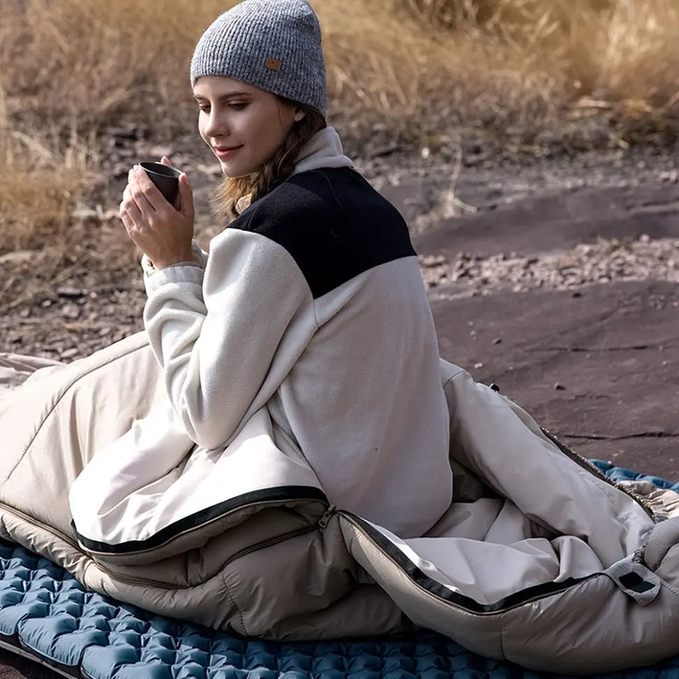 Спальний мішок-ковдра Naturehike M Series CNK2350WS023 MZ300, лівий, Gold Label, коричневий - фото 5