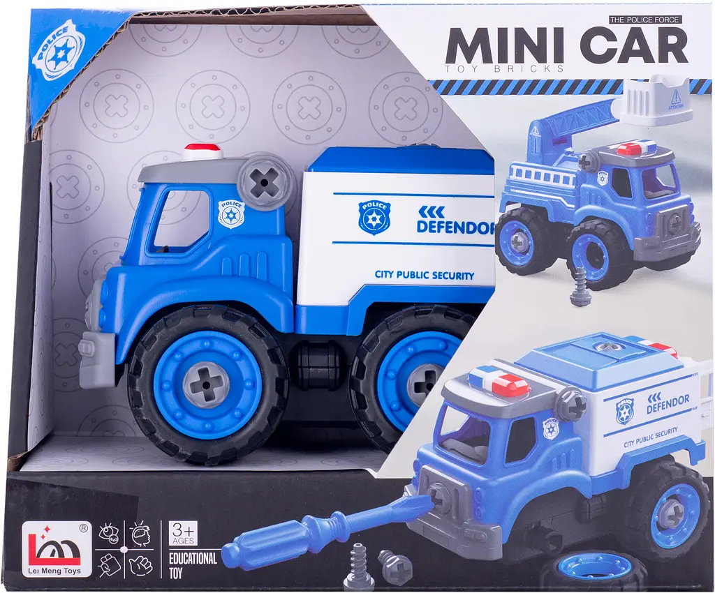 Конструктор DIY Spatial Creativity Полицейская машина LM9023, синий (CJ-1614174) - фото 4