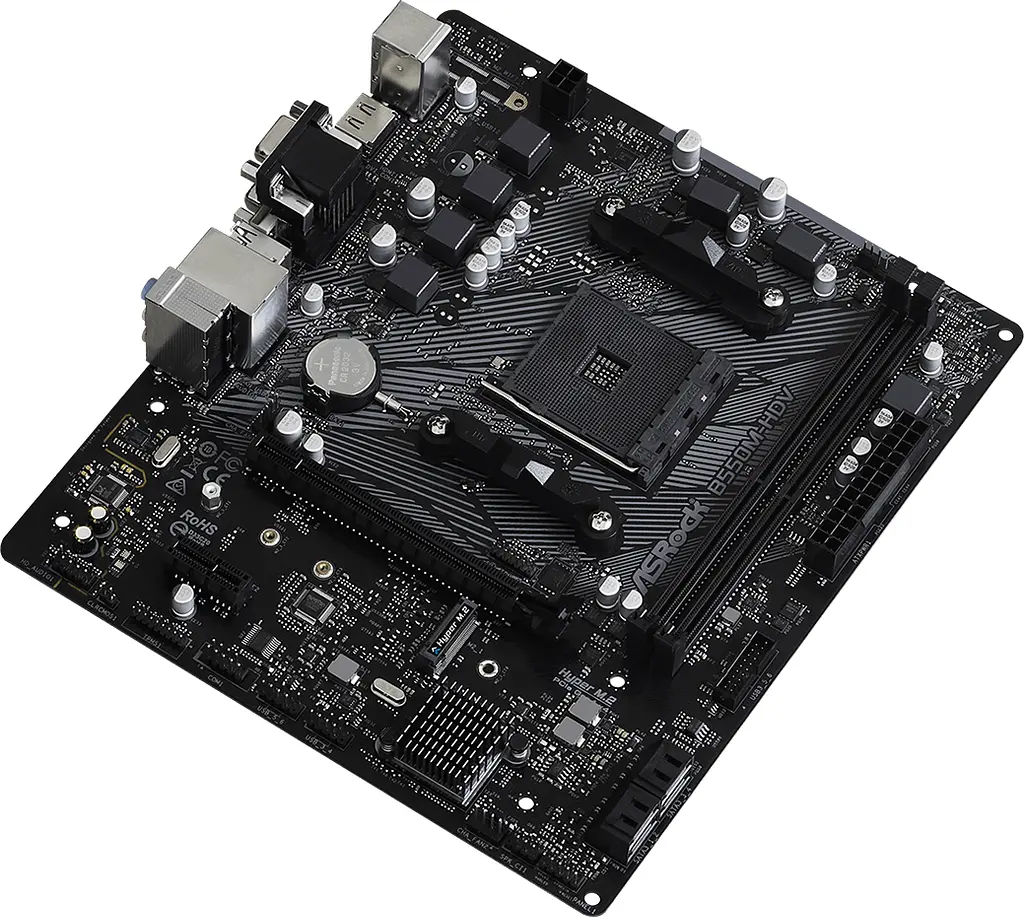 ASRock B550M-HDV (AM4/B550, 2*DDR4, PCIex16, DVI/HDMI/VGA, 4xSATA, M.2, GLan, 7.1ch, mATX) - фото 3