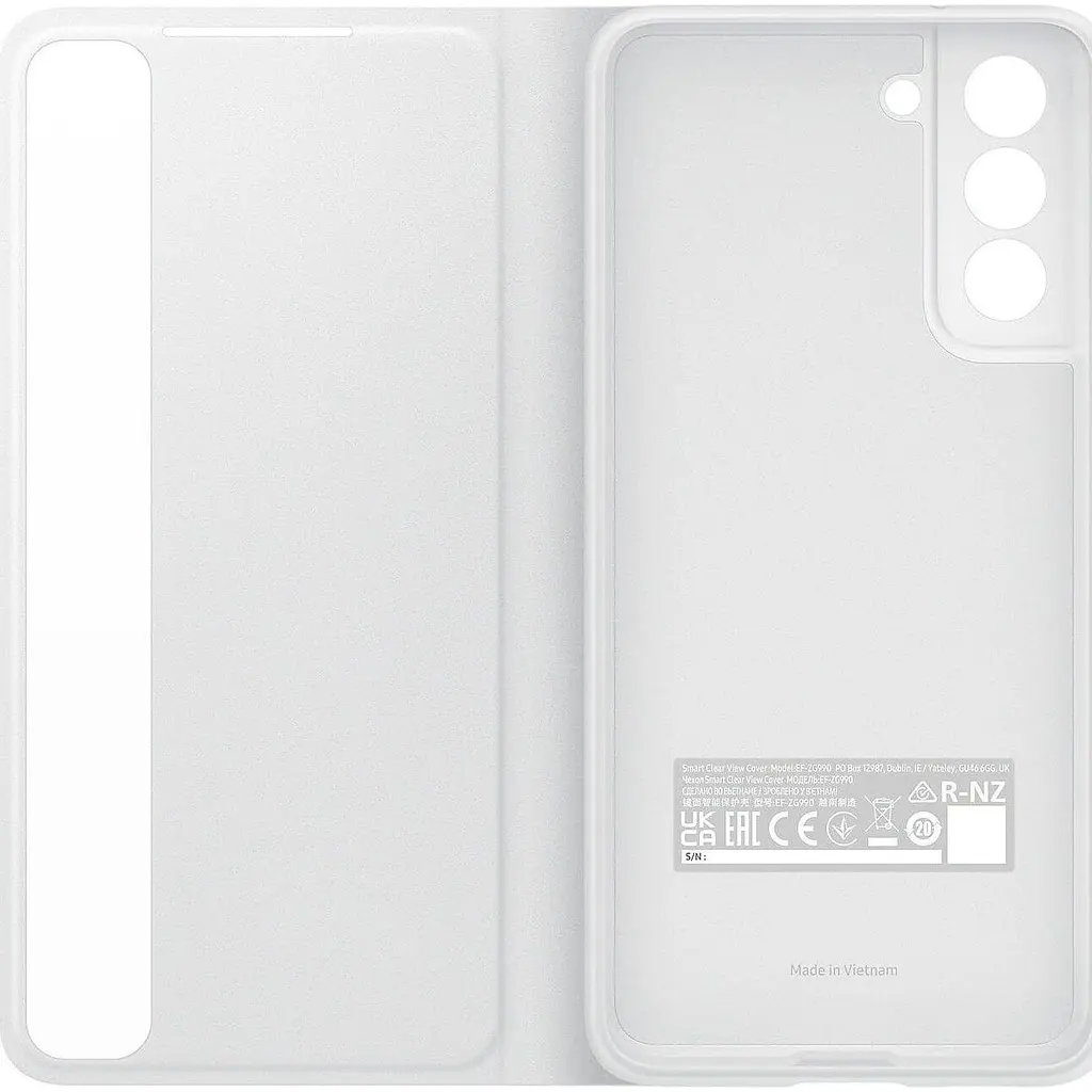 Оригінальний чохол-книжка для Samsung Galaxy S21 FE (G990) S-View Clear View Smart Cover White EF-ZG990CWEGRU - фото 5