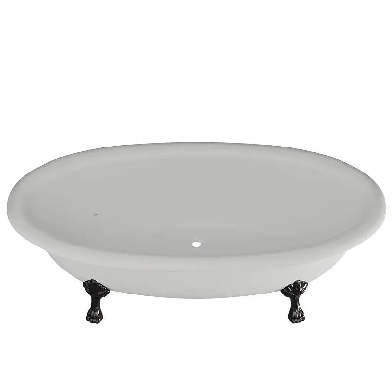 Ванна отдельностоящая глянцевая Amidicon Olimpia 180x90 белая из литого камня черные ножки OLIMPIA_180_nizhk-bl_HL, Белый - фото 7