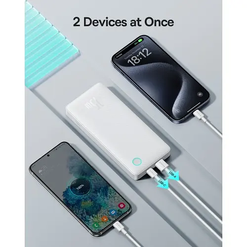 Зовнішній акумулятор Baseus airpow lite 10000 mah 15w білий p10067500213-00 - фото 5