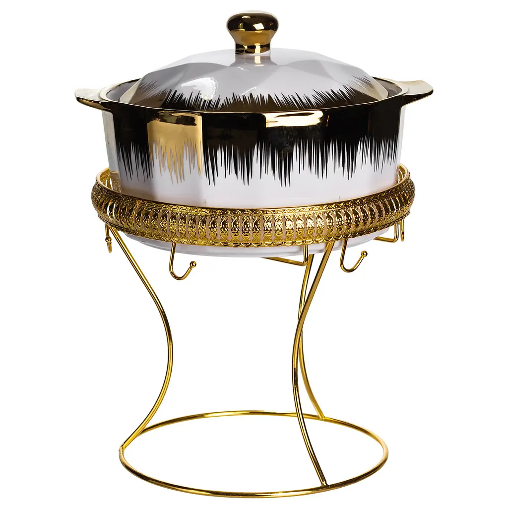 Суповой сервиз на 6 персон супница на подставке 2 л с бульонницами 300 мл Золотистый Yiwu ML-T35 - фото 6