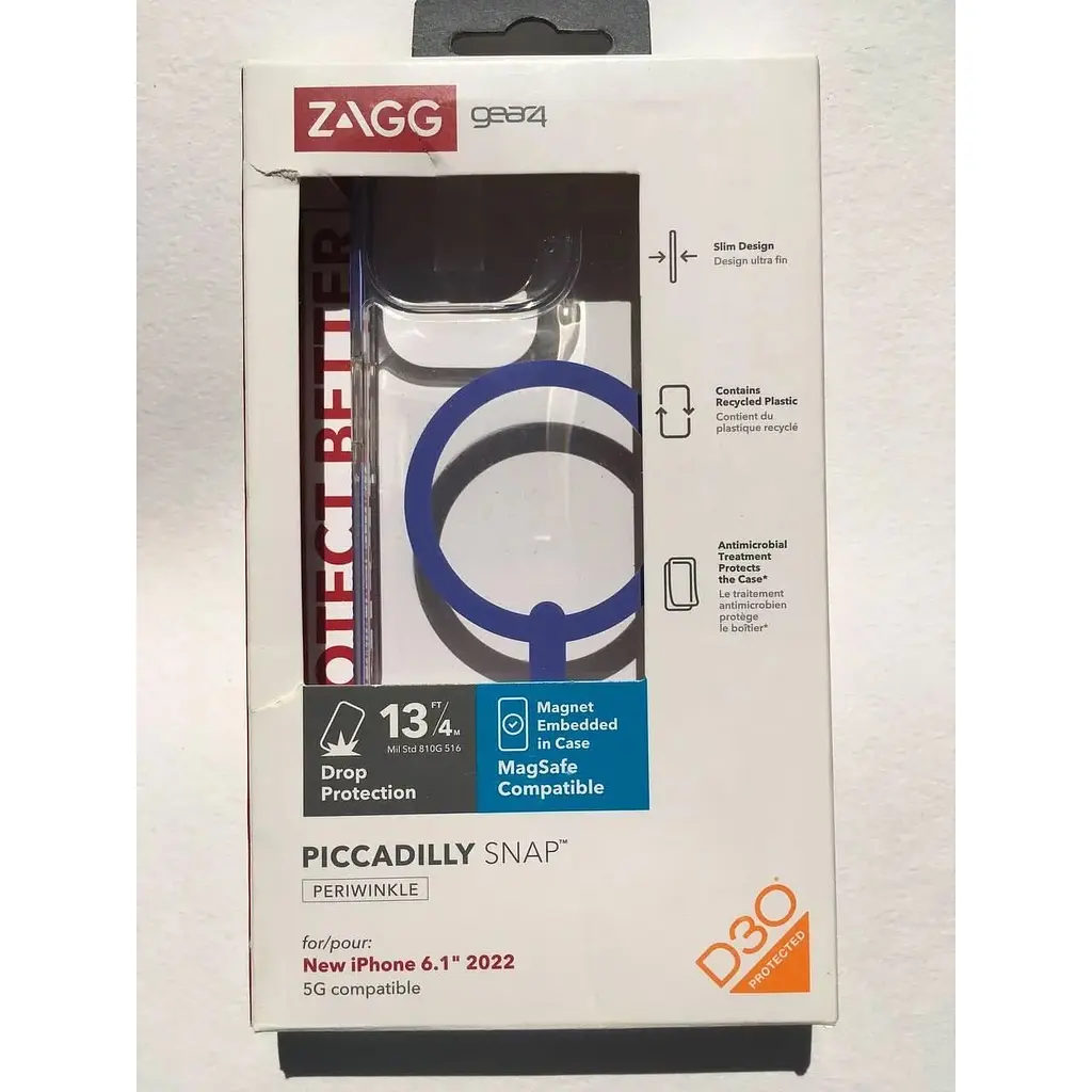 Противоударный чехол Gear4 Piccadilly MagSafe Periwinkle для iPhone 14 / iPhone 13 (6.1") Прозрачный - фото 2