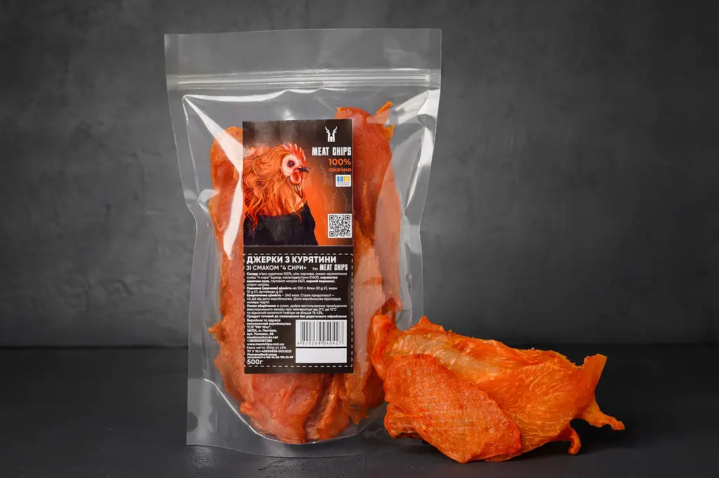 Джерки из курятины со вкусом "4 сыра" Meat Chips 500г - фото 5
