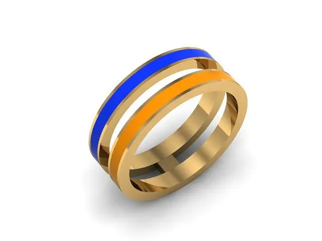 Каблучка з жовтого золота з емаллю 20.5 K-0001 - фото 2