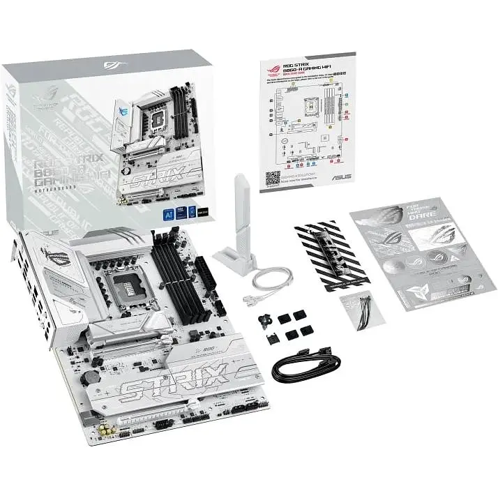 Материнская плата Asus Rog Strix B860-A Gaming WIFI s1851 B860 4xDDR5 M.2 DP HDMI USB Type-C Wi-Fi BT ATX белый - фото 2