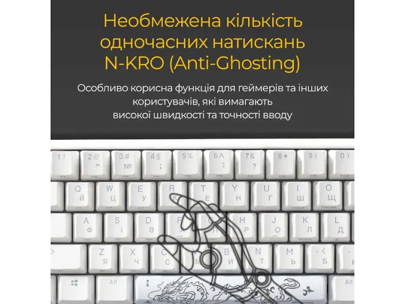 Клавіатура Ducky One 3 Mini Cherry MX Brown RGB UA USB White (DKON2161ST-BUAPXPWWWSC1) - фото 6