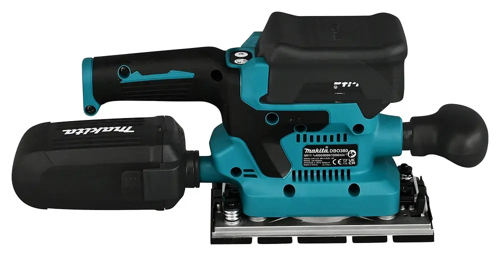 Шліфмашина вібраційна акумуляторна Makita DBO380Z (93x228 мм, 4000-12000 хв-1, BL, LXT, без акумуляторів та зарядного пристрою) - фото 5