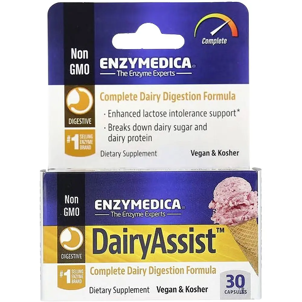 Ферменты для переваривания лактозы Enzymedica Dairy Assist 30 капсул - фото 2
