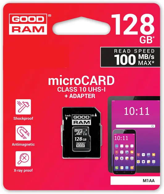 Карта пам'яті Goodram 128 GB microSDXC class 10 UHS-I + SD Adapter M1AA-1280R12 - фото 3