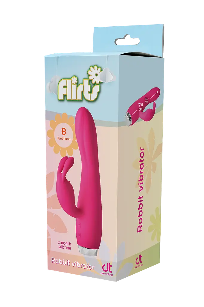 Вібратор кролик Dream Toys Flirts Rabbit Vibrator Pink - фото 7