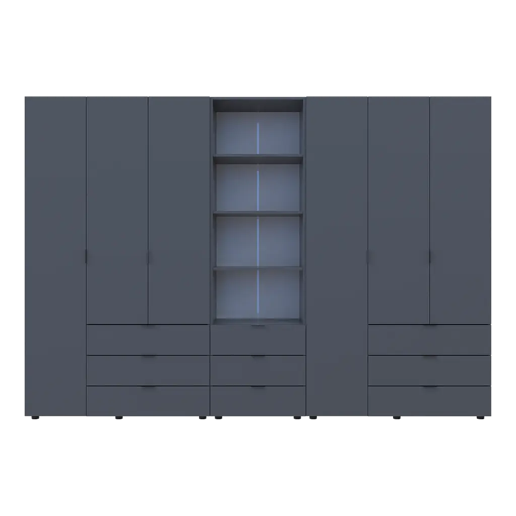 Шкаф для одежды Doros Гелар Графит 3+3ДСП с пеналом 292.4х49.5х203.4 (42005172) - фото 5