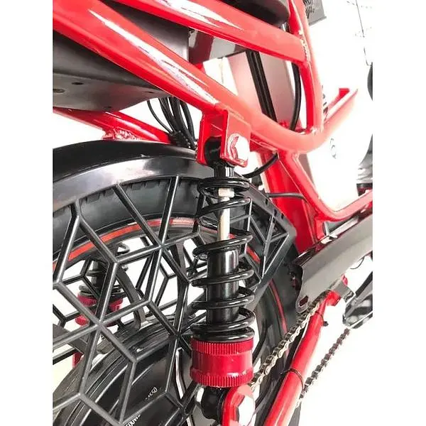 Електровелосипед Minako V4 PRO двомісний 800W/60V/24Ah із заднім амортизатором червоний - фото 12