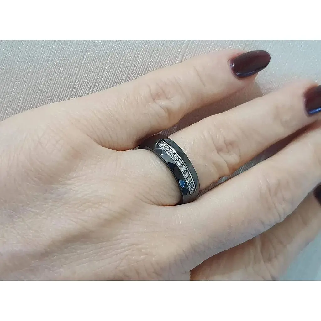 Срібне кільце Aurora з керамікою і фіанітами. С1010Ч 19 - фото 2