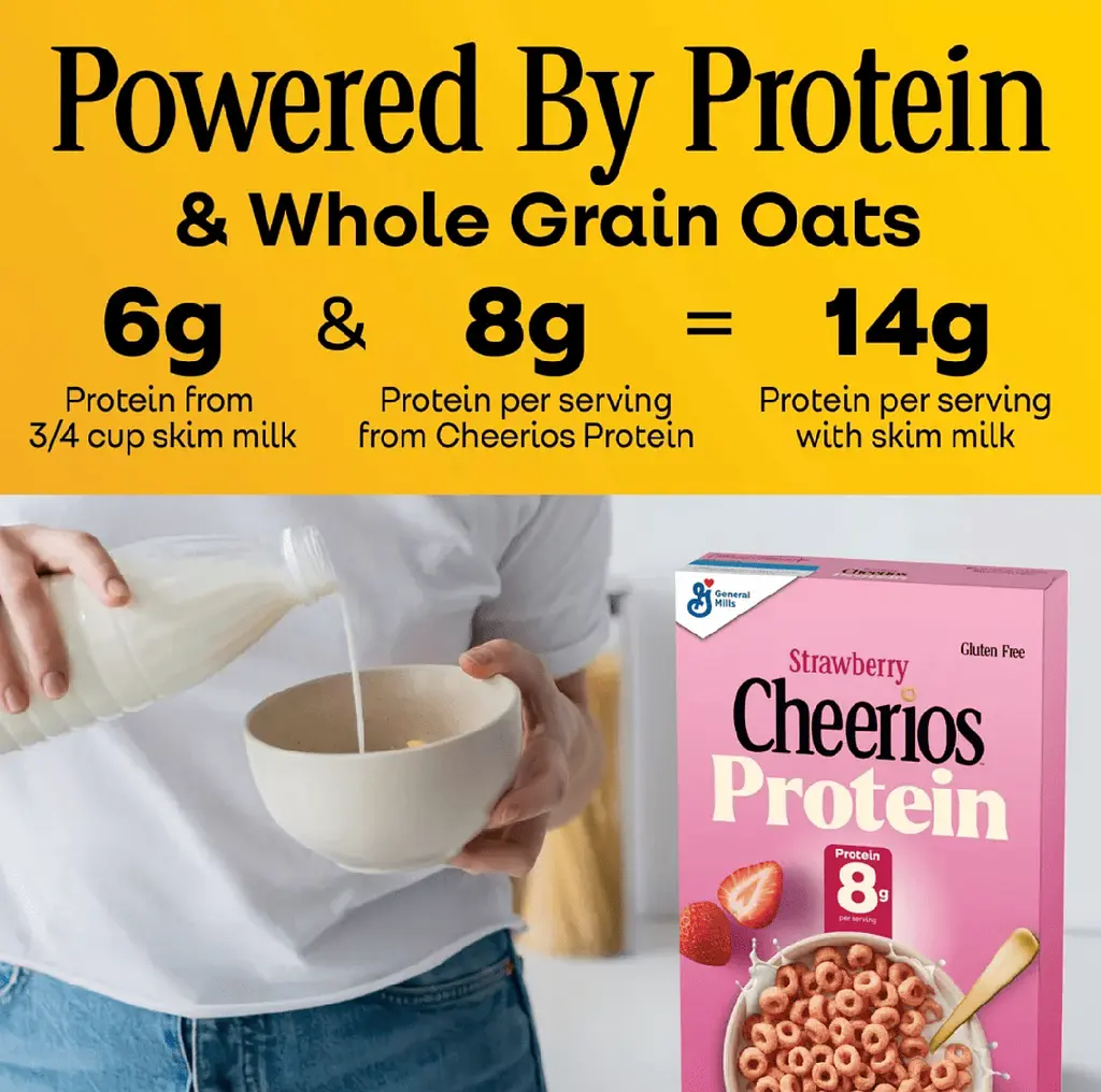 Сухий сніданок General Mills Cheerios Protein Gluten Free Strawberry 425г - фото 5