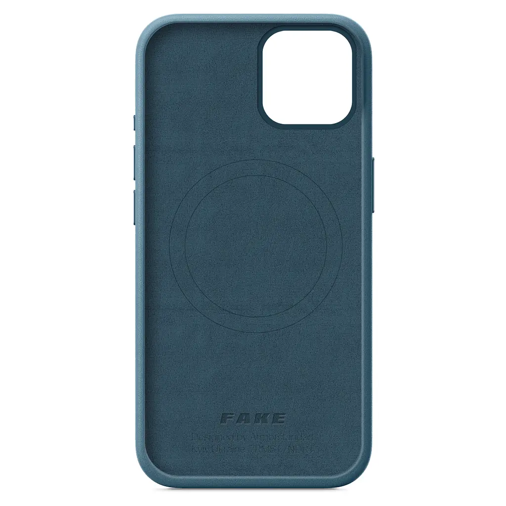 Кожаный чехол-панель для Apple iPhone 15, FAKE Leather Case, голубой, искусственная кожа, премиальный, противоударный, защита всего корпуса, с мягкой подкладкой, поддержка MagSafe и беспроводной зарядки, ArmorStandart (ARM76292) - фото 2