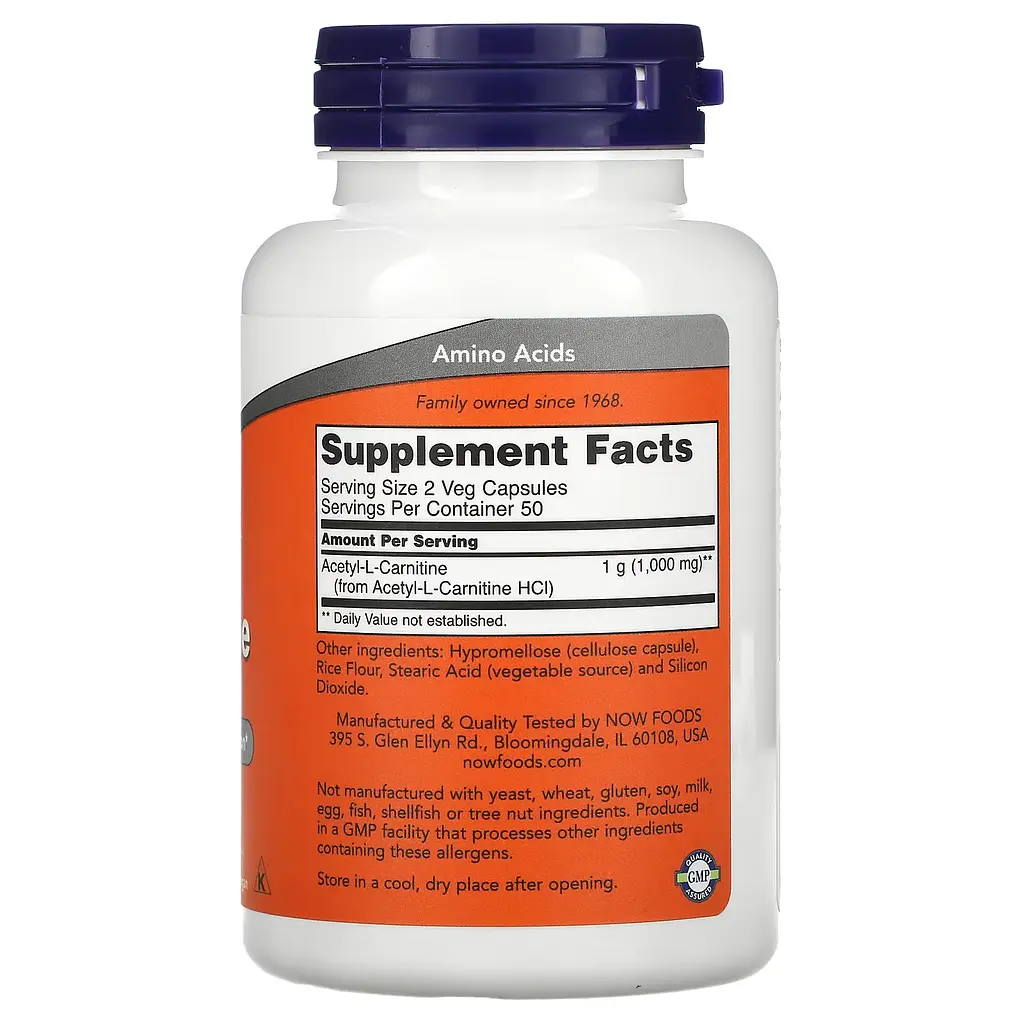Ацетіл-Л-Карнітин Acetyl L-Carnitine 500мг - 100 вег.капсул - фото 2