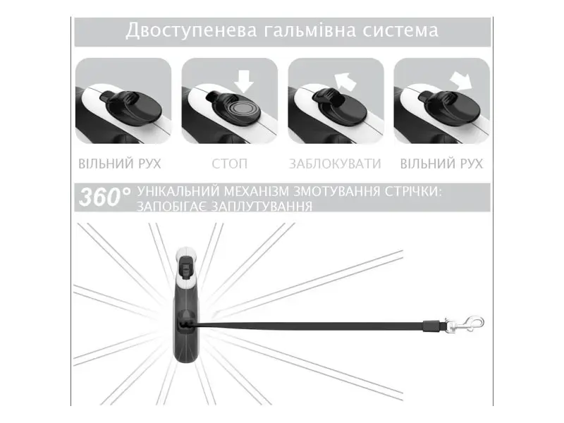 Повідець для собак WAUDOG R-leash Авокадо світловідбиваюча стрічка S 5 м (8124-0048-01) - фото 4
