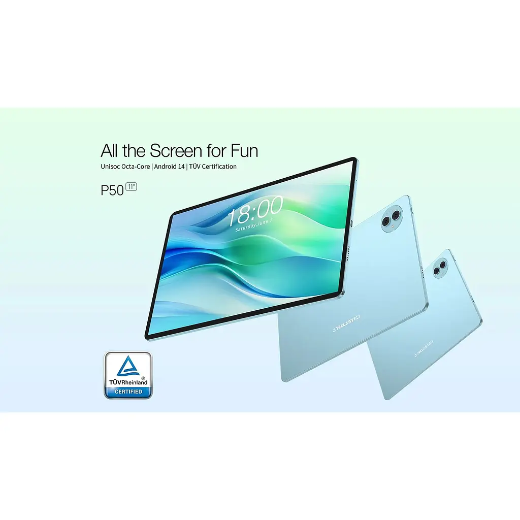 Планшет Teclast P50 11" 6ГБ, 128ГБ, LTE, 8000мАгод, Android, блакитний - фото 2