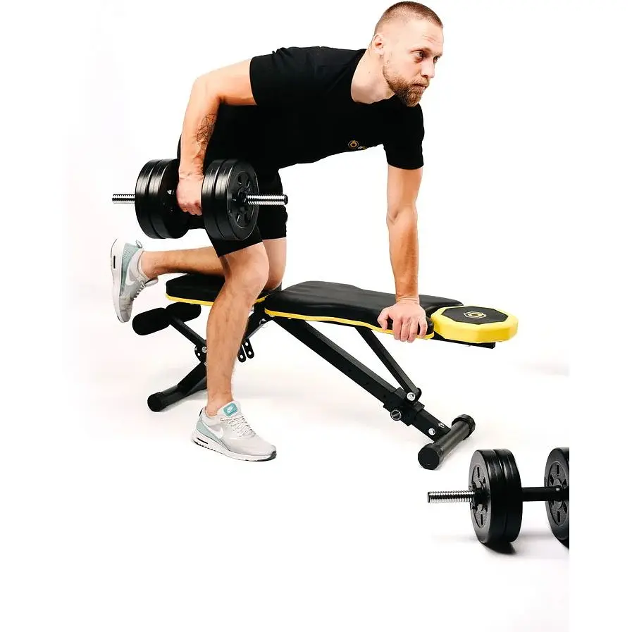 Набор Besport PowerPro гантели 2х18,5кг со скамьей WB-002 - фото 9