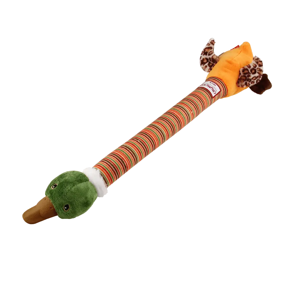 Іграшка для Собак Gigwi Crunchy Neck з хрусткою трансформуючуюся Шиєю і Двома пищалками Качка 44 см - фото 4