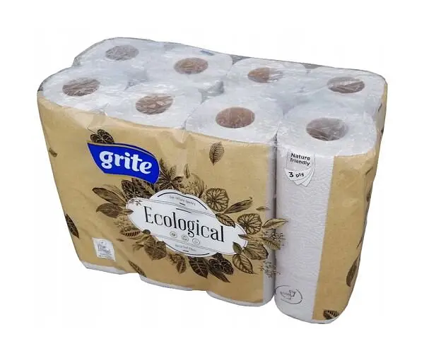 Grite Plius Ecological, 24 рул., Туалетний папір Грите Плюс Еколоджикал, 3-х шаровий, 14 м - фото 2