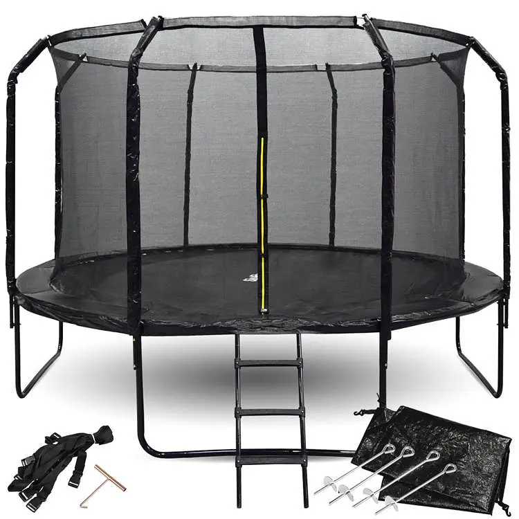 Батут садовий SkyFlyer Black зі сходами 12 футов 366 см (TR0035) - фото 2