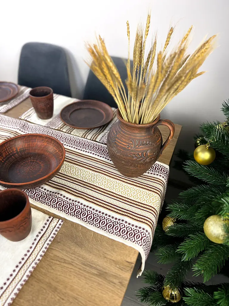 Льняная салфетка с украинским орнаментом Луч 30х40 см 32 шт. - фото 7