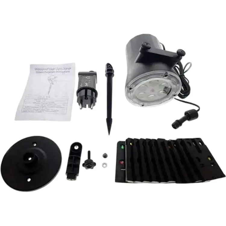 Вуличний лазерний проєктор XPRO Garden Projector Card № ZP1 (24) для Різдва, Нового року, Хелловіну з 12 різними слайдами для свят з пультом чорний (GR-67_438) - фото 4