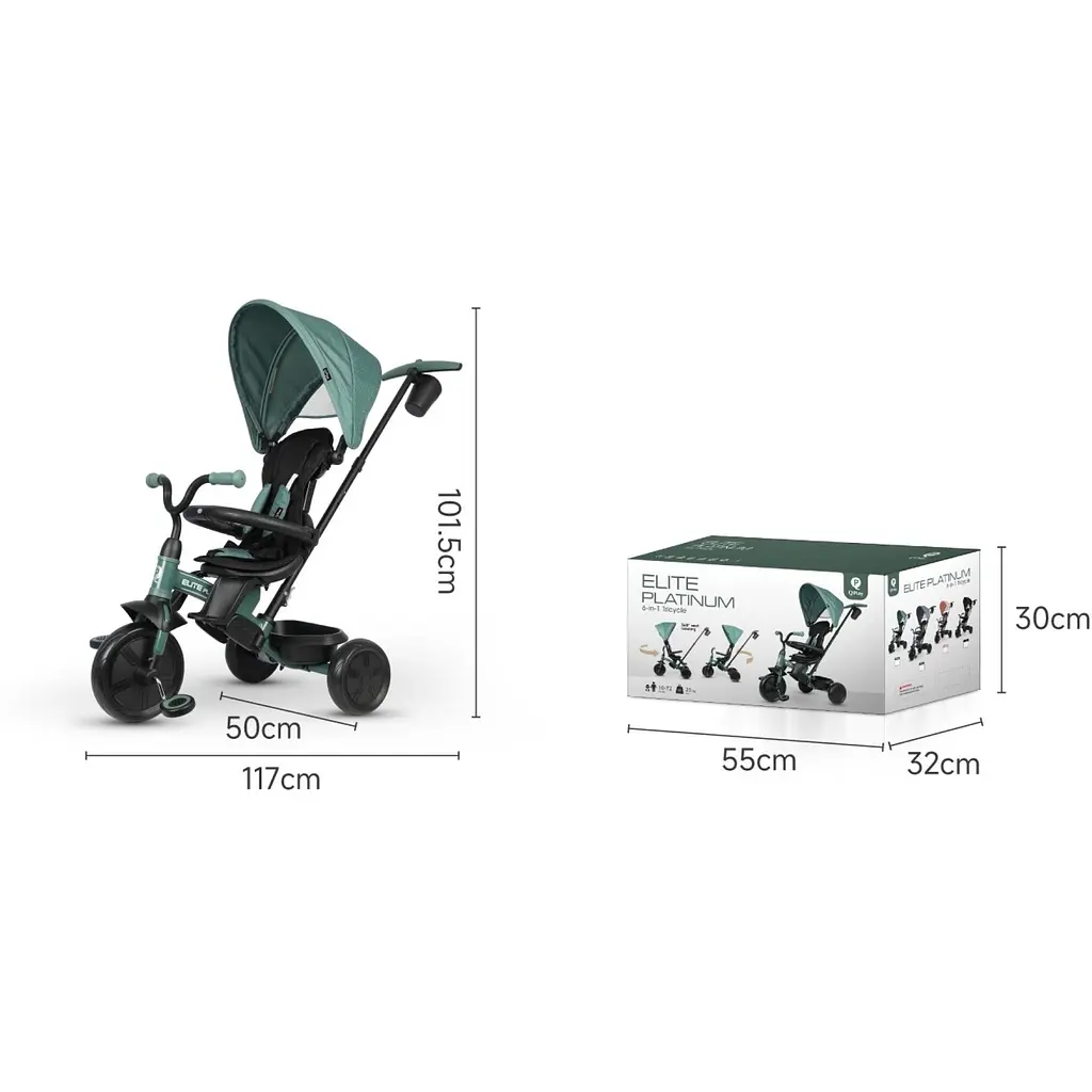 Велосипед трехколесный детский Qplay Elite Platinum Black (T10-ZElitePlatinumBlack) - фото 3