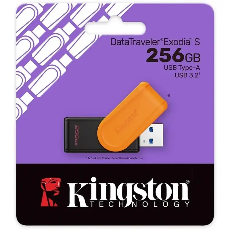 Флеш пам'ять KINGSTON Exodia S 256GB Black/Orange (DTXS/256GB) - фото 4