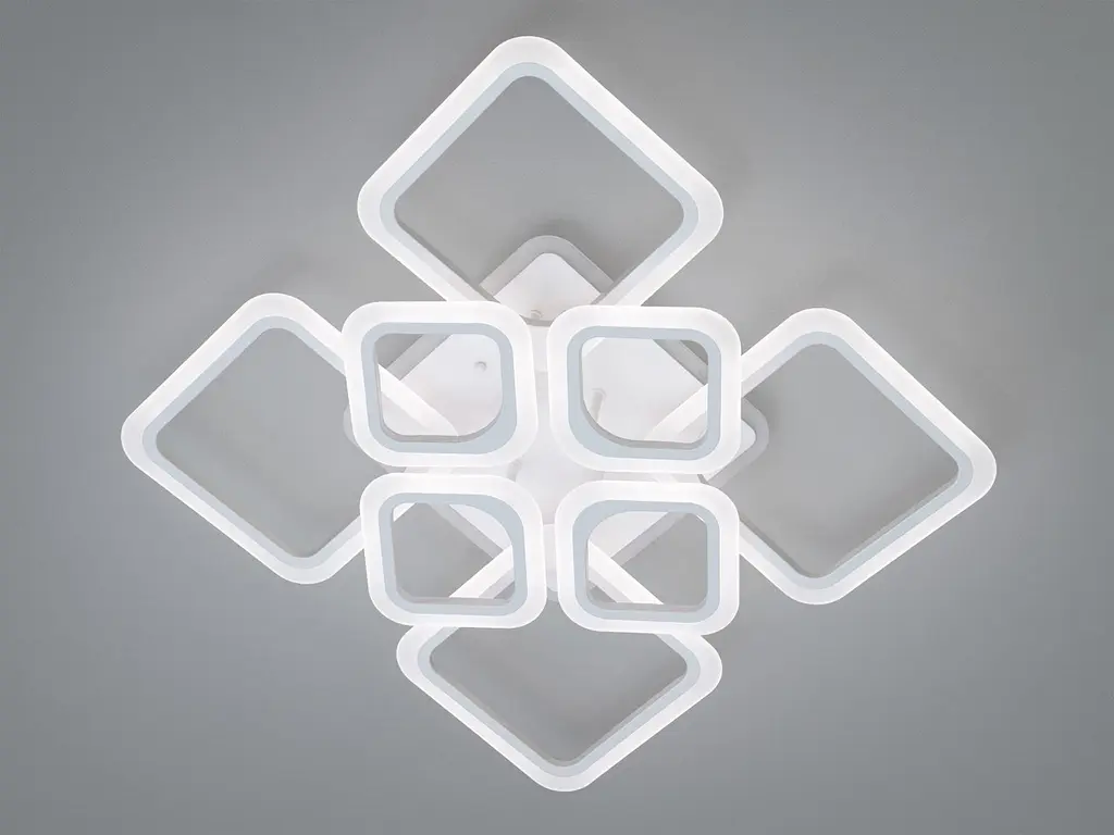 Стельовий світильник LED Diasha HA8060/4+4WH, 145W, 3200K-6500K, білий метал, сучасний стиль з пультом диммером - фото 2