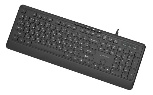 Клавіатура Slim, Black, USB, 5 мультимедійних гарячих клавіш Gembird teh0028278 - фото 5