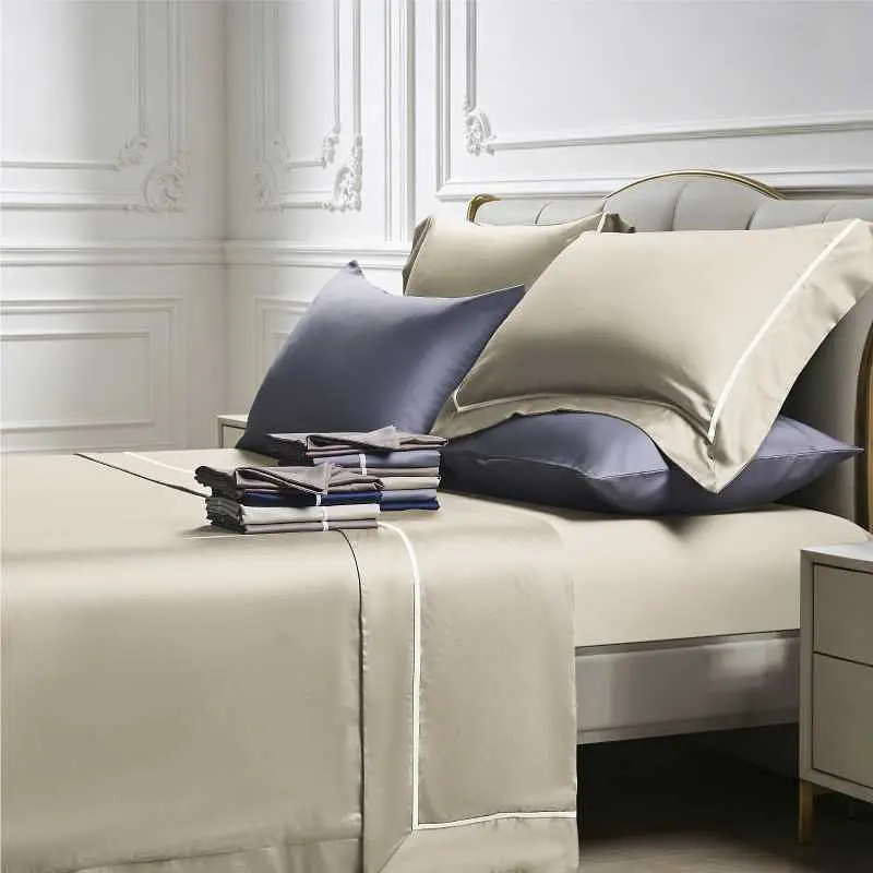 Комплект постільної білизни Lovely Svi сатин люкс 300ТС (135г/м2) Євро Beige (200326) - фото 3