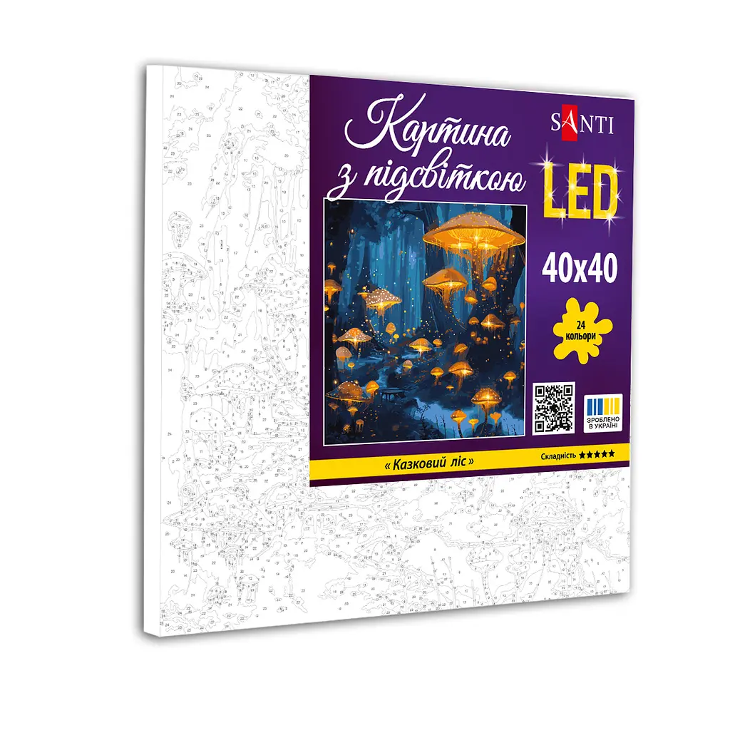 Картина по номерам Santi Сказочный лес 40х40 см с LED подсветкой  (955064) - фото 2