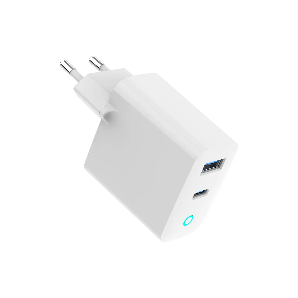 Зарядний пристрій Gembird 1хUSB-A (QC3.0 18W) + 1xType-C (PD 65W) white (TA-UC-PDQC65L-W-01) - фото 4