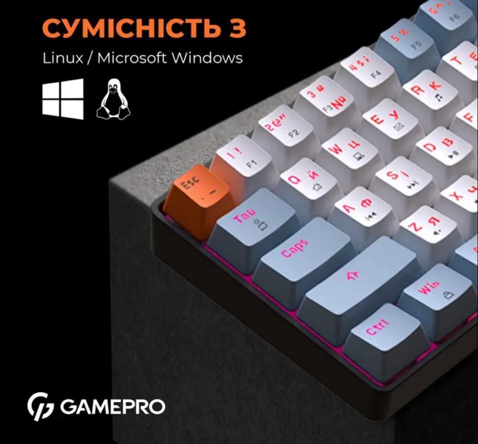 Механічна ігрова клавіатура GamePro GPMK-130R Black USB Hot-Swap Outemu Red Switch - фото 12
