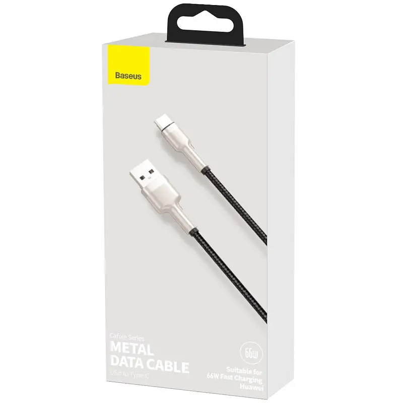Дата кабель Baseus Cafule Metal USB to Type-C 66W (1m) (CAKF00010) Black - фото 6