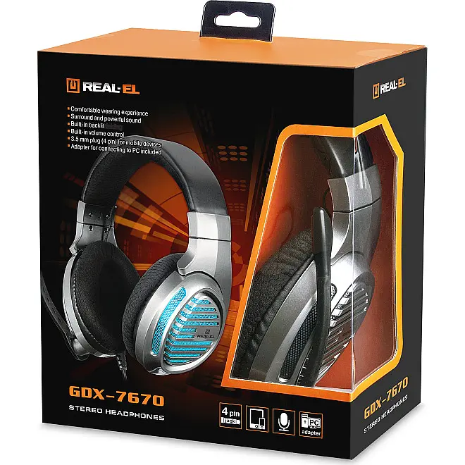 Ігрові навушники REAL-EL GDX-7670 GunMetal (EL124100040) [112561] - фото 11